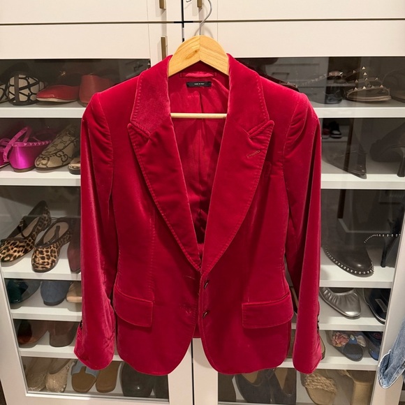 Tom Ford Jackets & Blazers - Tom Ford Women's Red/Pink Velvet Blazer